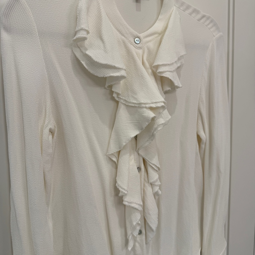 Massimo Dutti Button Down Ruffle Blouse - Picture 3 of 6